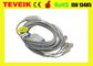Mindray BeneView T5 5 Leads  ECG Cable , Grey ECG  Lead Wires With Snap