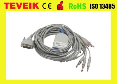 Medical device schiller EKG Cable with Banana 4.0 IEC 10K resistor, 10 lead ecg cable