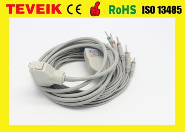 Fukuda Denshi 10 lead EKG cable ,FX-7402,FX-4010 ECG Cable with DIN 3.0 IEC 4.7K ohm resistor