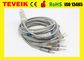 Fukuda Denshi 10 lead EKG cable ,FX-7402,FX-4010 ECG Cable with DIN 3.0 IEC 4.7K ohm resistor