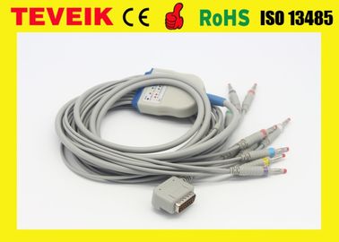 Kenz ECG cable with integrated 10 leadwires,banana 4.0,IEC,DB15pin, Compatible With Kenz ECG 108 / 110 / 1203