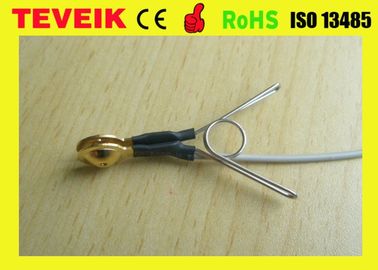 Grey Color DIN1.5 socket EEG cup cable, Ear-clip electrode eeg cable Gold plated copper