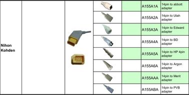 Nihon Kohden Blood Pressure IBP Adapter Cable,14pin to Merit adapter