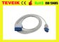 SpO2 Extension Adapter cable, 11pin to TS 9pin female Compatible with GE ohmeda TS9pin sensor
