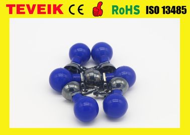 Pediatric Suction Cup Electrode Blue Ball Nickel Plated Silicone Material For DIN 3.0