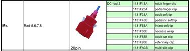 Reusable Ms DCI-dc12 adult finger clip SpO2 sensor,10ft, 20pin for Rad-5,6,7,8