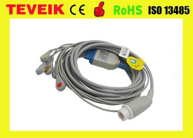 Compatible Mindray PM6000 One Piece 5 lead ECG Cable with snap IEC For Medical Use