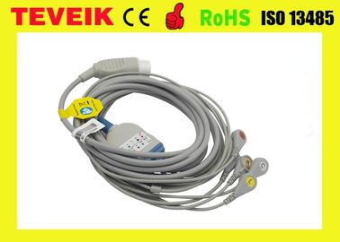 Compatible Mindray PM6000 One Piece 5 lead ECG Cable with snap IEC For Medical Use