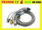 Round 6pin 5 Leads ECG Cable For Mindray/BCI/CSI/Goldway/Nell-cor/Nihon/Kohden/Burdick