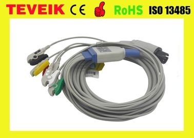 Round 6pin 5 Leads ECG Cable For Mindray/BCI/CSI/Goldway/Nell-cor/Nihon/Kohden/Burdick