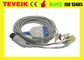 Round 6pin 5 Leads ECG Cable For Mindray/BCI/CSI/Goldway/Nell-cor/Nihon/Kohden/Burdick