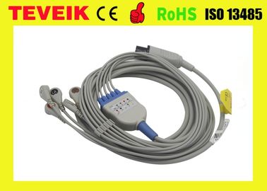 5 leads ECG cable with snap ,AHA,round 6pin for Mindray patient monitor, Medical ECG cable