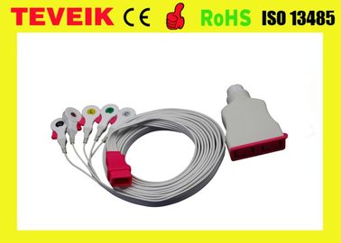 Medical disposable ecg leadwires, disposable 5 leads ecg cable with clip IEC for patient monitor