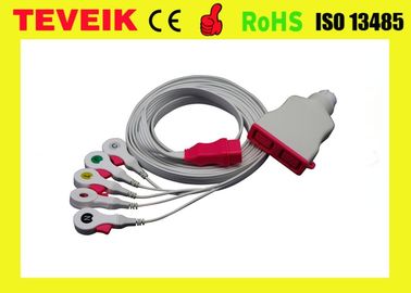 Medical disposable ecg leadwires, disposable 5 leads ecg cable with clip IEC for patient monitor