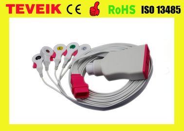 Medical disposable ecg leadwires, disposable 5 leads ecg cable with clip IEC for patient monitor