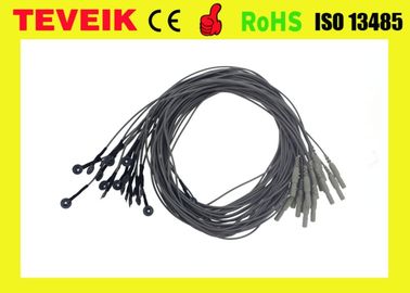 Black Color EEG cable,DIN1.5 socket,1m,silver chloride plated silver