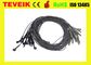 Black Color EEG cable,DIN1.5 socket,1m,silver chloride plated silver