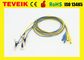 High quality manufacturer pure sliver electrode EEG cable, 5pcs/set multi-color medical eeg cable