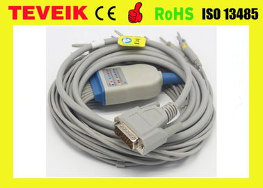 ECG cable with integrated 10 lead wires for Nihon Kohden EKG machine