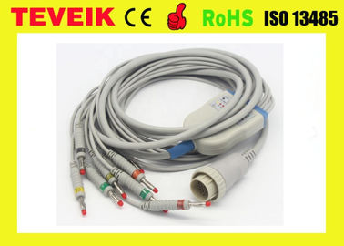 Banana 4.0 plug kenz ecg 103 106 patient monitor ecg cable 10 lead EKG cable with leadwires