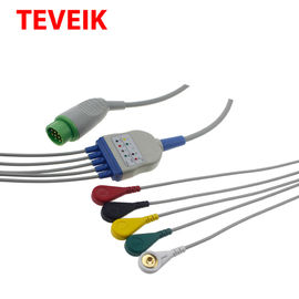 Medical IEC Round 12 Pin Schiller 5 Lead Ecg Patient Cable compatible TM910