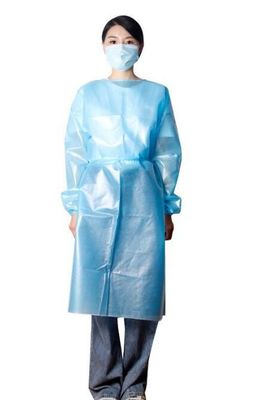 Blue Gown Disposable Non Woven PP PE Hooded Disposable Protective Gown