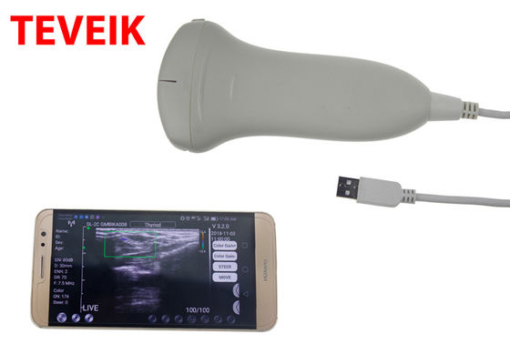 B/W Linear 7.5Mhz Portable Ultrasound Probe 8 TGC Adjustments