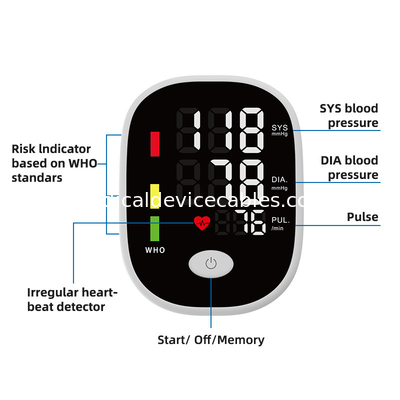 LCD Display Blood Pressure Monitor Cuff Plastic ABS With Voice Broadcasting